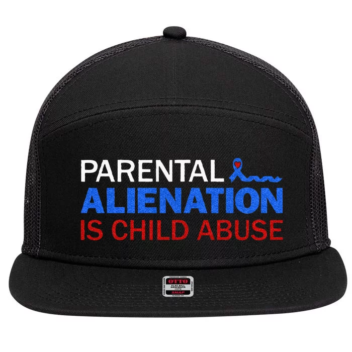 Parental Alienation Is Child Abuse Prevention Awareness 7 Panel Mesh Trucker Snapback Hat