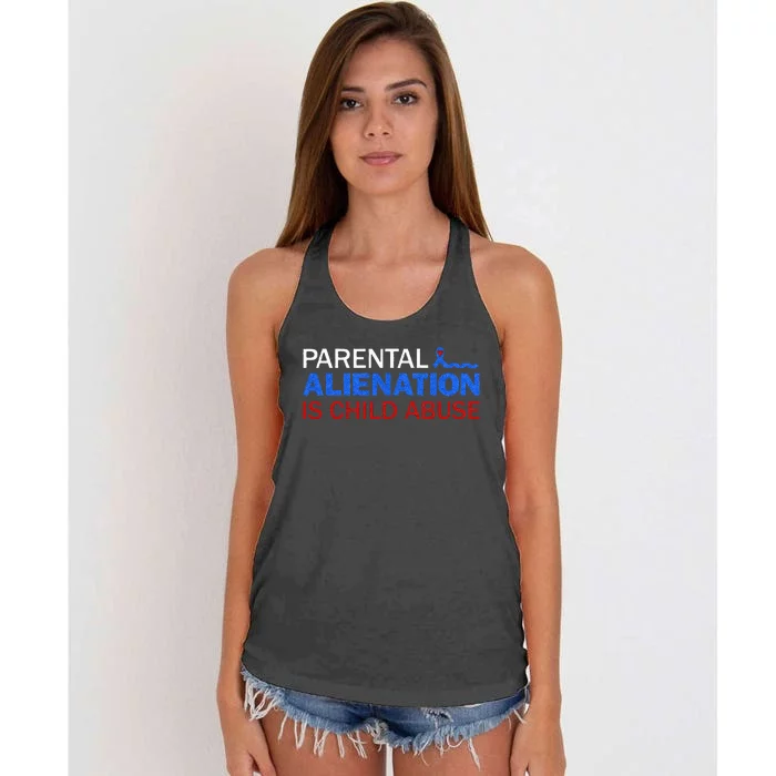 Parental Alienation Is Child Abuse Prevention Awareness Women's Knotted Racerback Tank