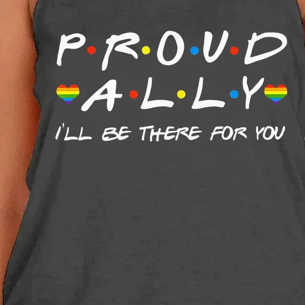 Proud Ally ILl Be There For You Lgbt Women's Knotted Racerback Tank