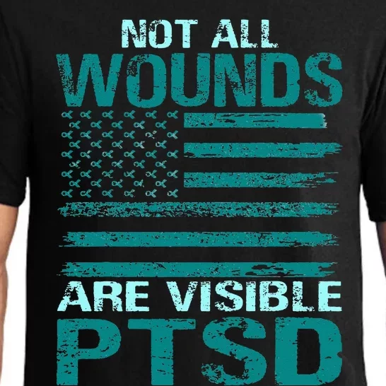 PTSD Awareness I Wear Teal Support The Troops Pajama Set