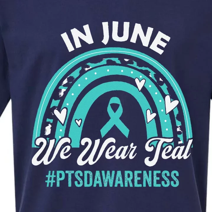 PTSD Awareness In June We Wear Teal Sueded Cloud Jersey T-Shirt