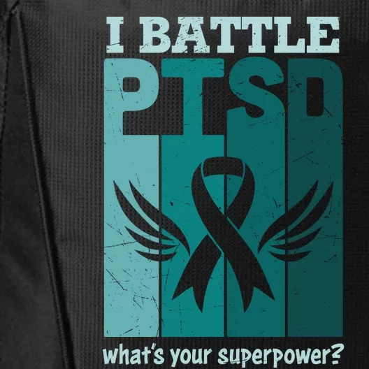 PTSD Awareness I Battle PTSD Support Love City Backpack