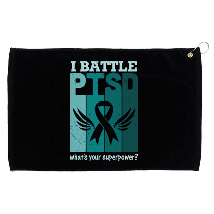 PTSD Awareness I Battle PTSD Support Love Grommeted Golf Towel