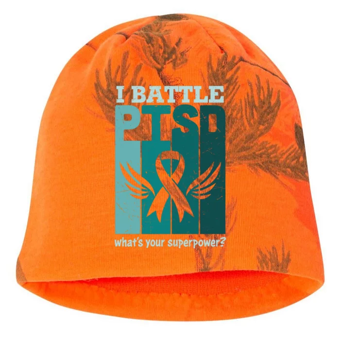 PTSD Awareness I Battle PTSD Support Love Kati - Camo Knit Beanie