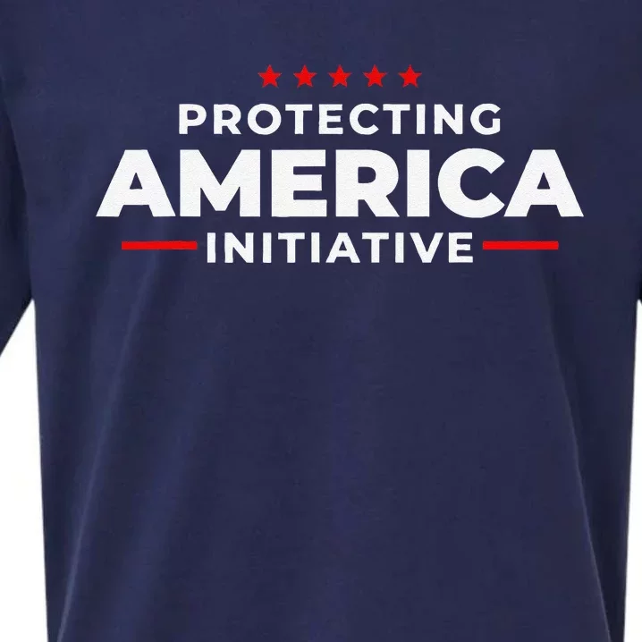 Protecting America Initiative Donald Trump 2024 Sueded Cloud Jersey T-Shirt