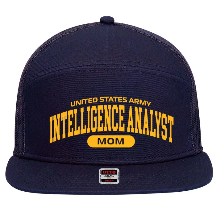 Proud Army Intelligence Analyst Mom Gift 7 Panel Mesh Trucker Snapback Hat