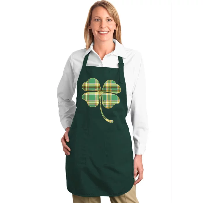 Paid Shamrock Clover Full-Length Apron With Pocket