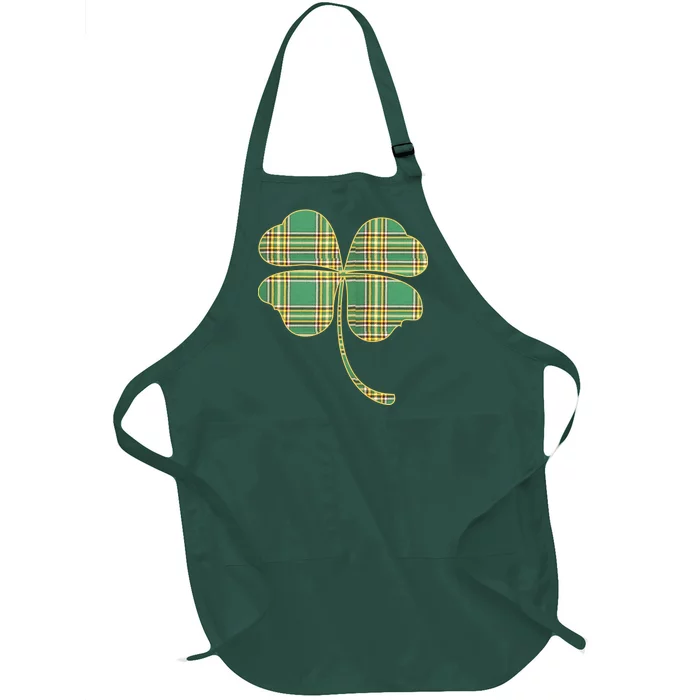 Paid Shamrock Clover Full-Length Apron With Pocket