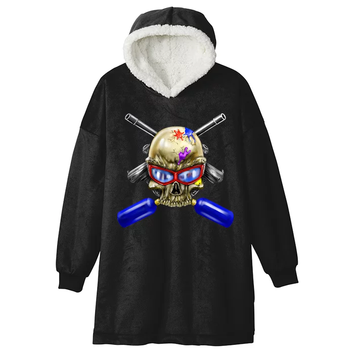 Paintball Skull Hooded Wearable Blanket