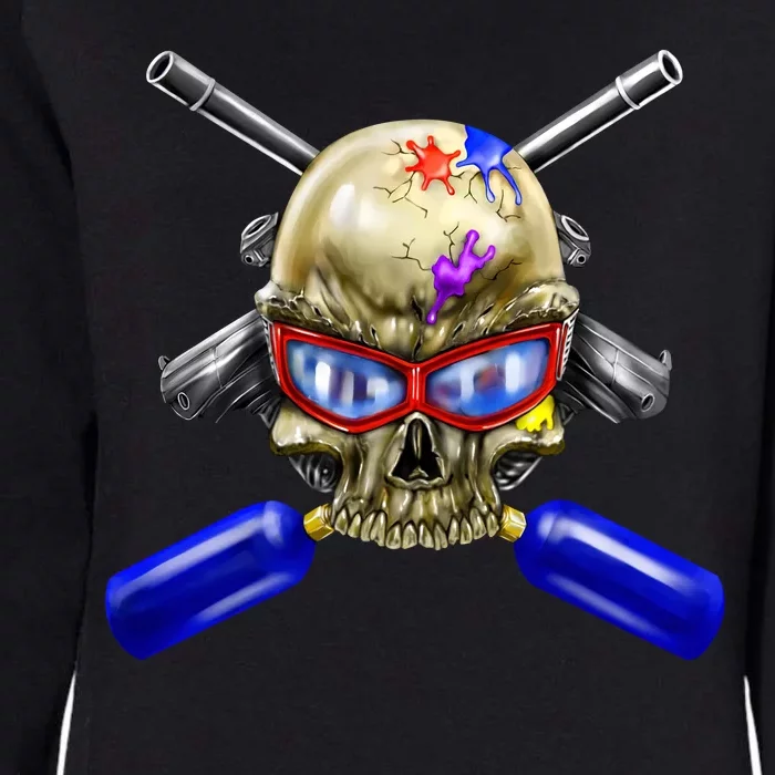 Paintball Skull Womens California Wash Sweatshirt