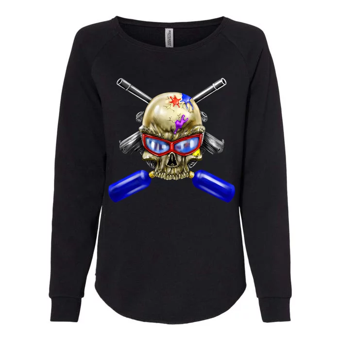 Paintball Skull Womens California Wash Sweatshirt