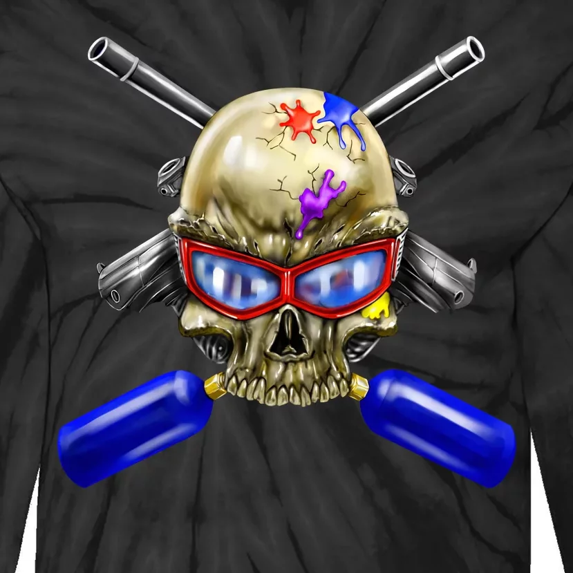 Paintball Skull Tie-Dye Long Sleeve Shirt