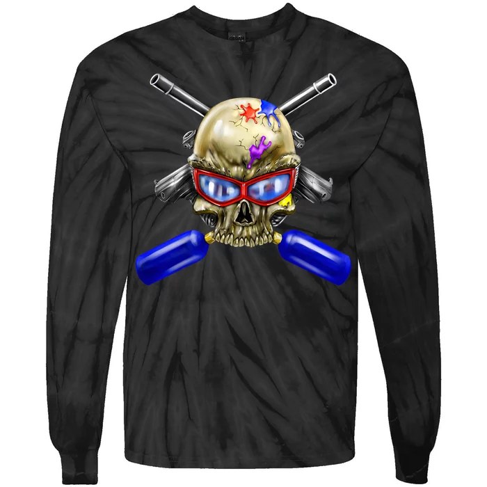 Paintball Skull Tie-Dye Long Sleeve Shirt