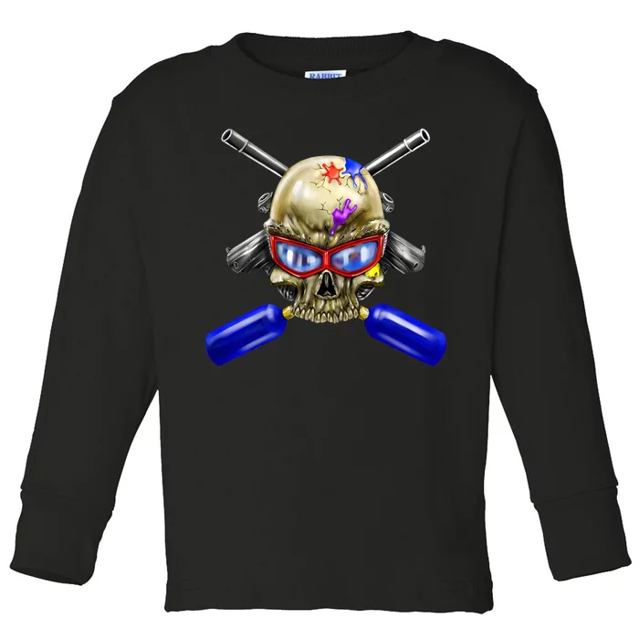 Paintball Skull Toddler Long Sleeve Shirt