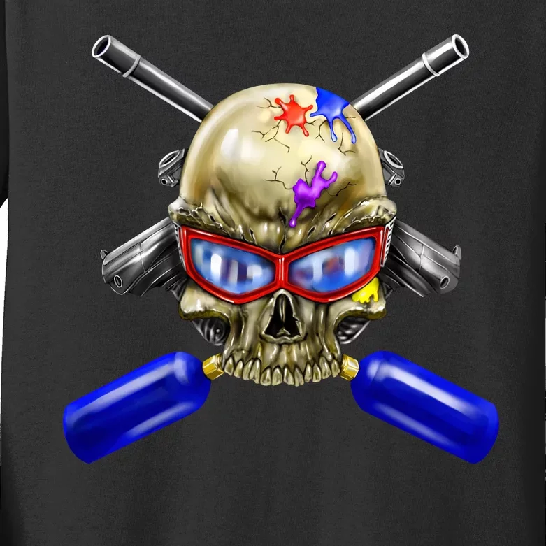 Paintball Skull Kids Long Sleeve Shirt