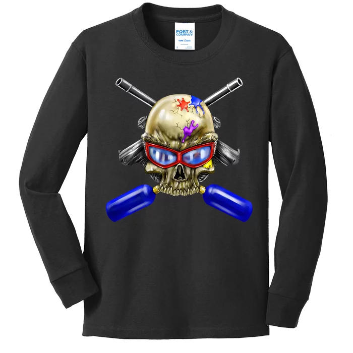 Paintball Skull Kids Long Sleeve Shirt