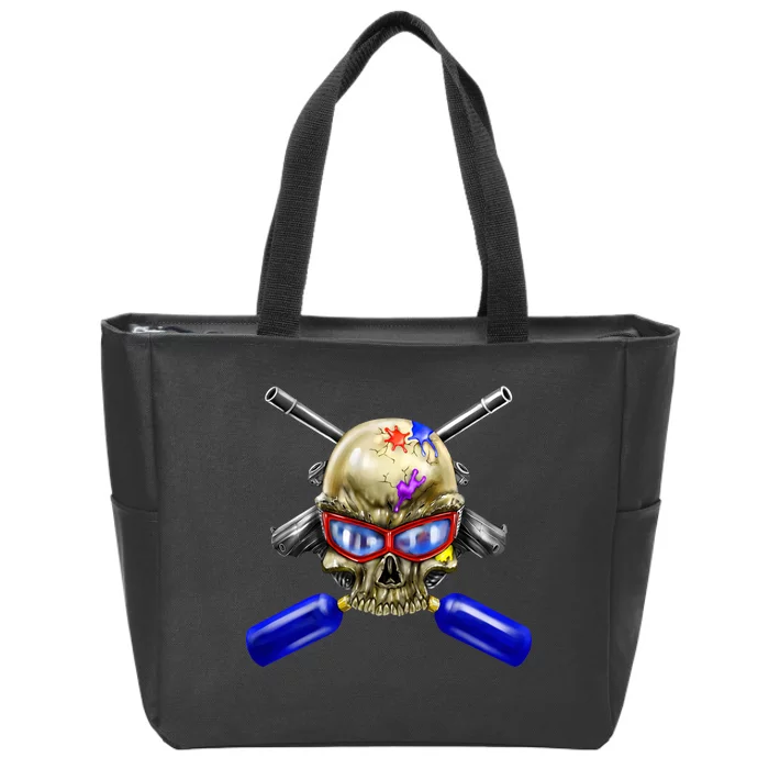 Paintball Skull Zip Tote Bag