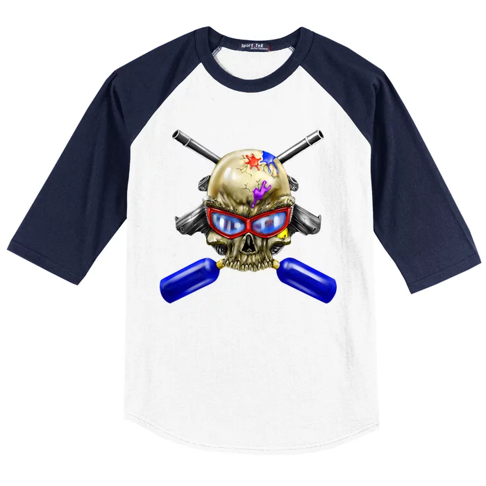 Paintball Skull Baseball Sleeve Shirt