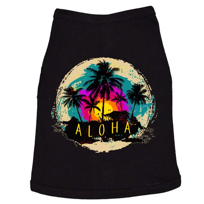 Painted Aloha Palms Beach Doggie Tank