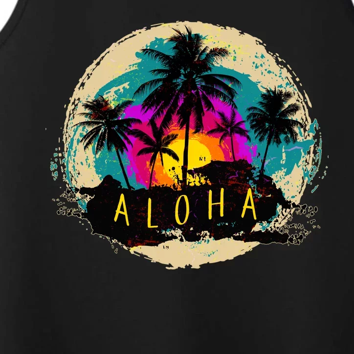 Painted Aloha Palms Beach Performance Tank