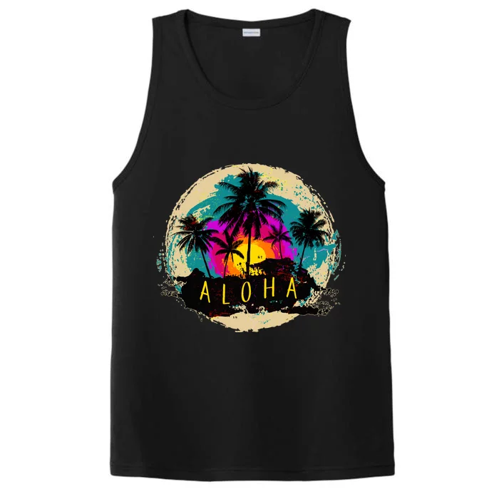 Painted Aloha Palms Beach Performance Tank