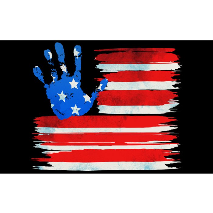 Painted American Flag Hand Print Bumper Sticker