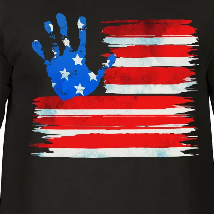 Painted American Flag Hand Print Comfort Colors T-Shirt