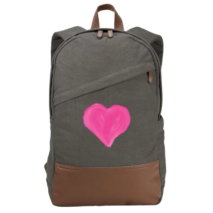 Painted Heart Cotton Canvas Backpack