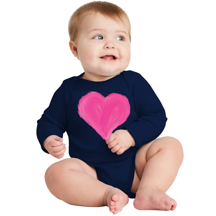 Painted Heart Baby Long Sleeve Bodysuit