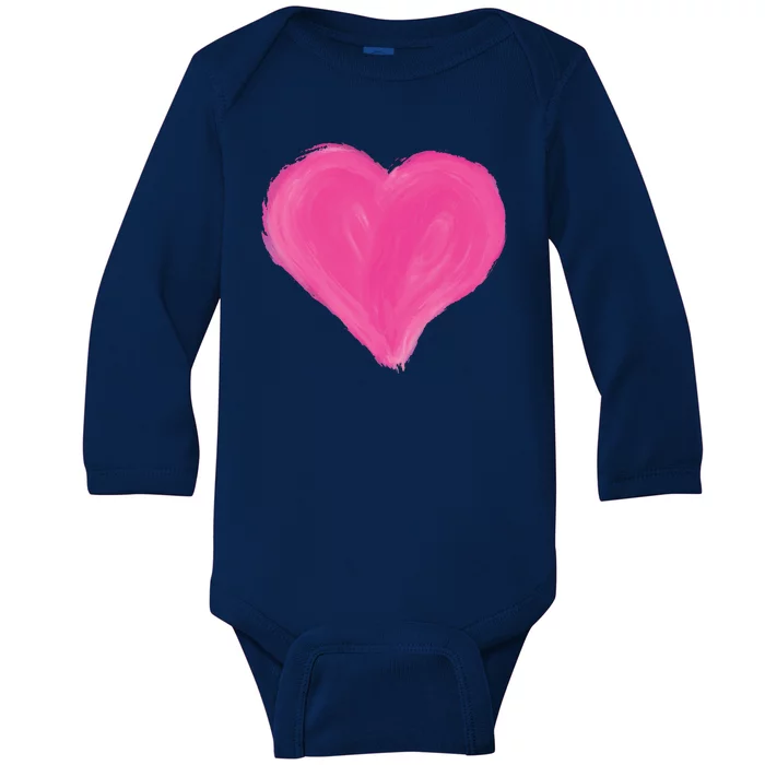 Painted Heart Baby Long Sleeve Bodysuit