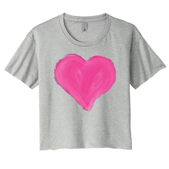 Painted Heart Women's Crop Top Tee