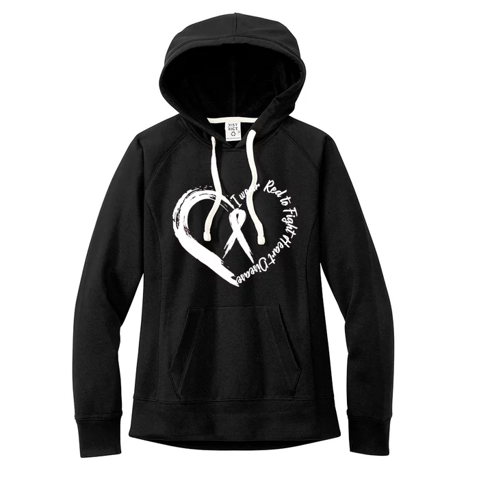 Painted I Wear Red To Fight Heart Disease Women's Fleece Hoodie