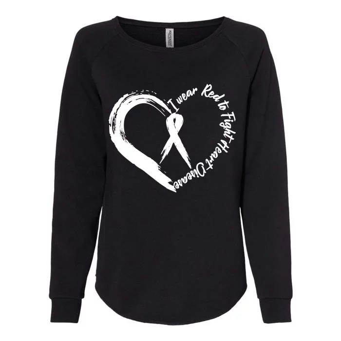 Painted I Wear Red To Fight Heart Disease Womens California Wash Sweatshirt