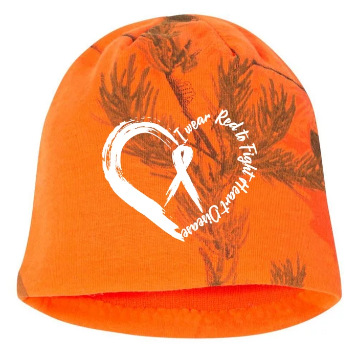 Painted I Wear Red To Fight Heart Disease Kati - Camo Knit Beanie