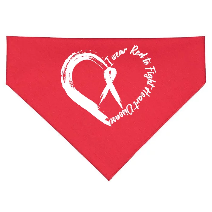 Painted I Wear Red To Fight Heart Disease USA-Made Doggie Bandana