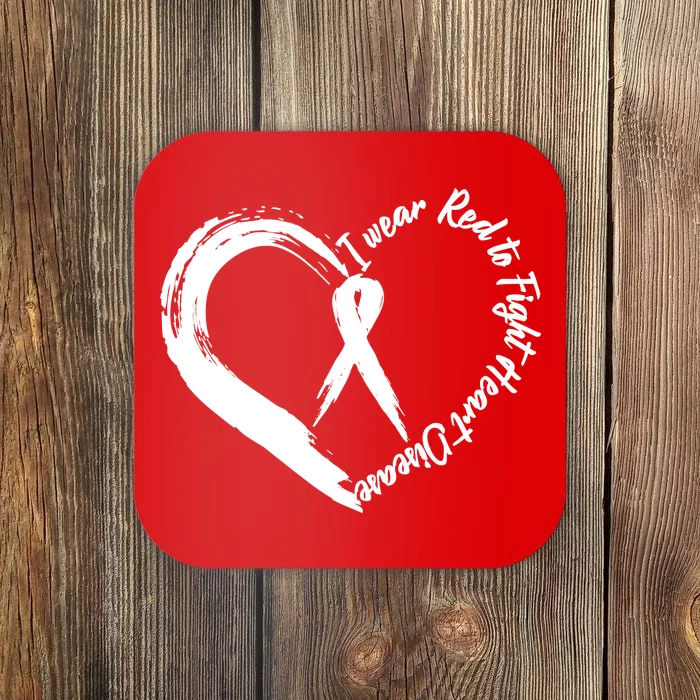 Painted I Wear Red To Fight Heart Disease Coaster