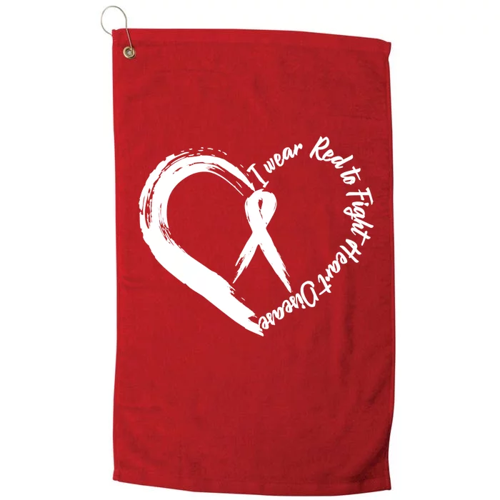 Painted I Wear Red To Fight Heart Disease Platinum Collection Golf Towel