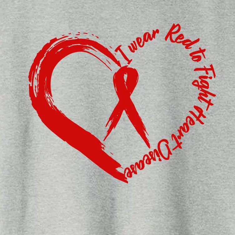 Painted I Wear Red To Fight Heart Disease Women's Crop Top Tee