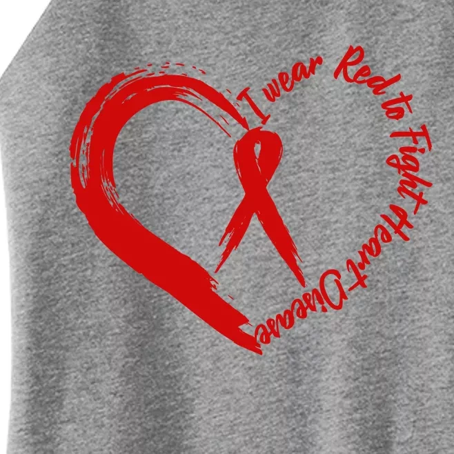 Painted I Wear Red To Fight Heart Disease Women’s Perfect Tri Rocker Tank