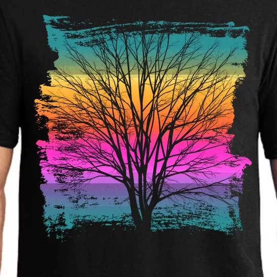 Painted Sunset Colors Tree Pajama Set