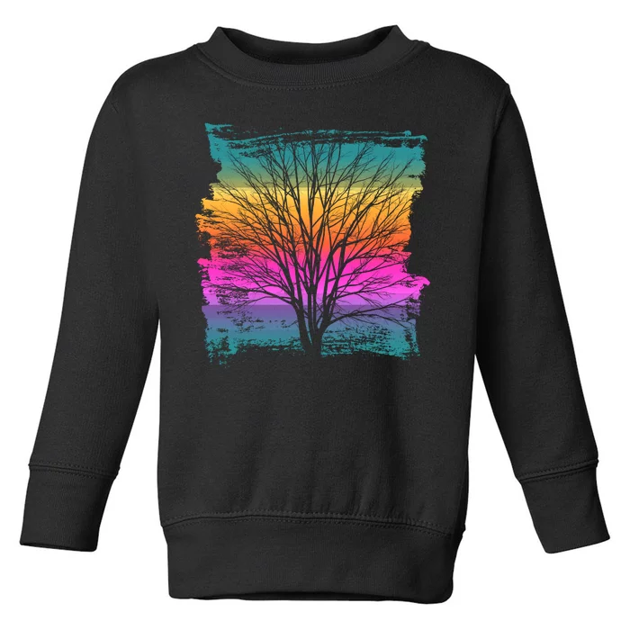 Painted Sunset Colors Tree Toddler Sweatshirt