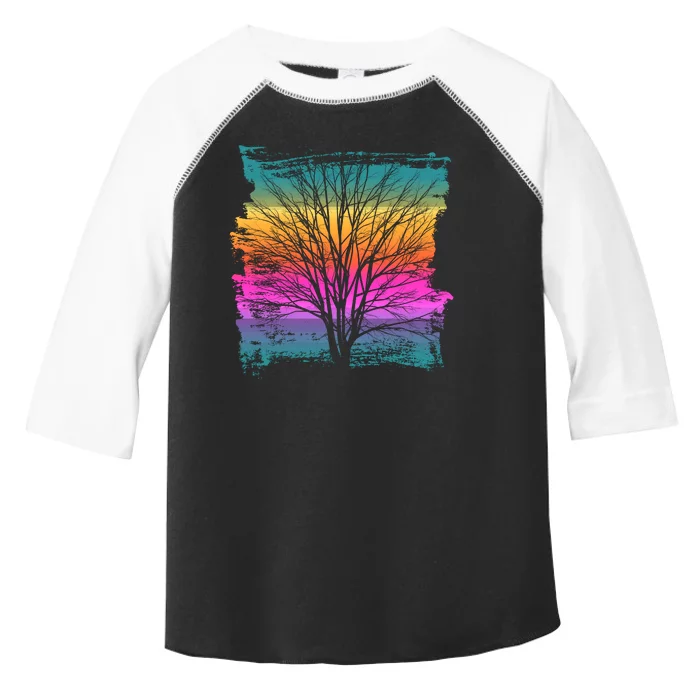 Painted Sunset Colors Tree Toddler Fine Jersey T-Shirt