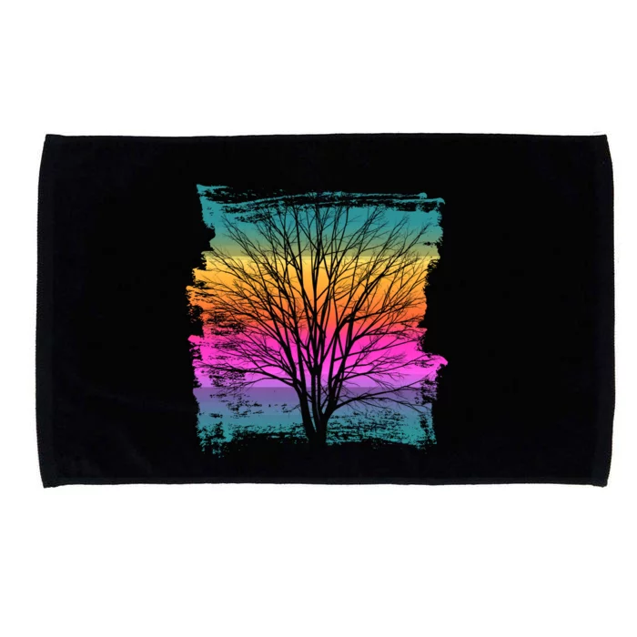 Painted Sunset Colors Tree Microfiber Hand Towel