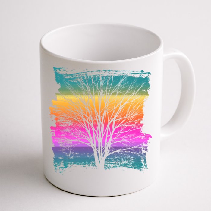 Painted Sunset Colors Tree Front & Back Coffee Mug