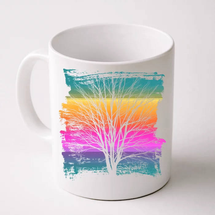 Painted Sunset Colors Tree Front & Back Coffee Mug