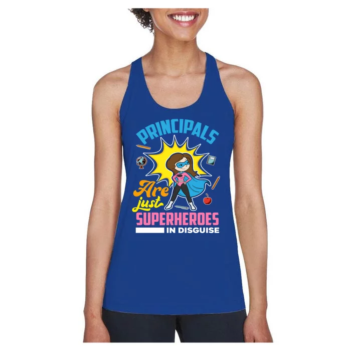 Principals Are Just Superheroes In Disguise Gift School Gift Women's Racerback Tank