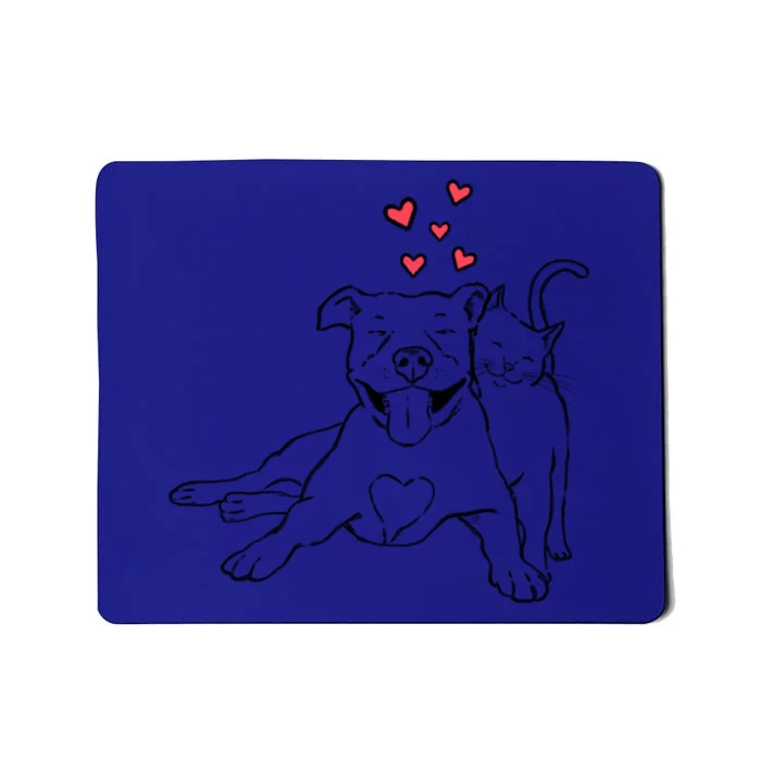 Pitties And Kitties Dog And Cat Lover Pitbull Mom Cat Mom Meaningful Gift Mousepad