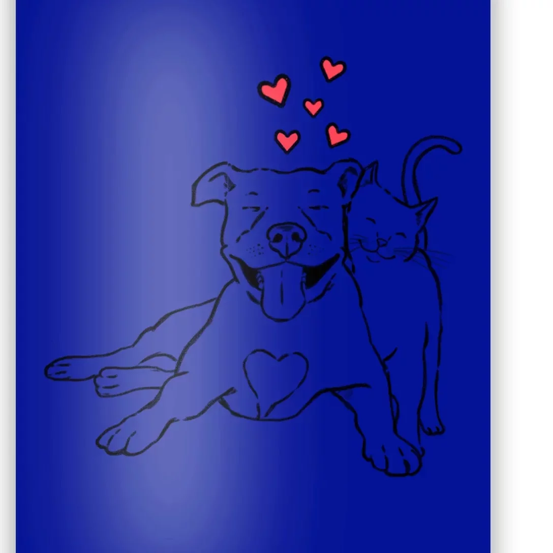 Pitties And Kitties Dog And Cat Lover Pitbull Mom Cat Mom Meaningful Gift Poster