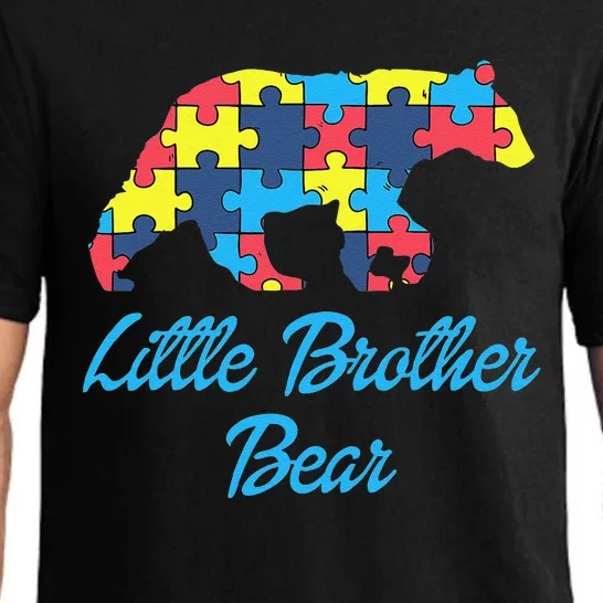 Proud Autism Little Brother Awareness Support Pajama Set