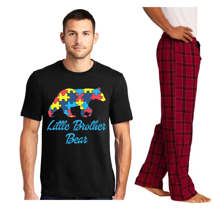 Proud Autism Little Brother Awareness Support Pajama Set